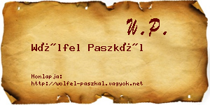 Wölfel Paszkál névjegykártya